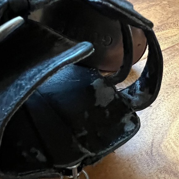 Black Leather Platform Heels - Picture 3 of 5